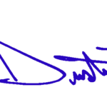 Dustin Johnson first name only signature – blue